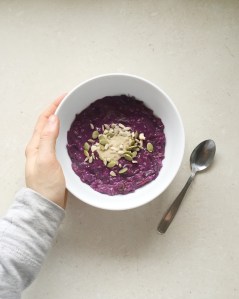 Purple carrots packing some anthocyanins into my porridge.